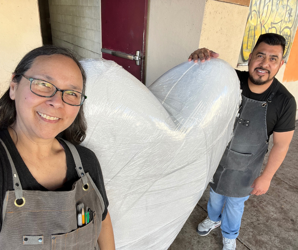 Luz and Victor with heart form