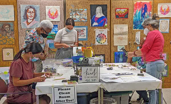 Mosaic art Class in session